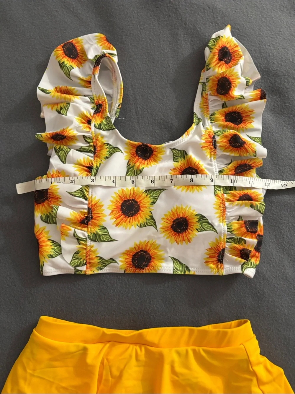 Hopeac Sunflower Tankini Swim Set Skirted Bottom Girls 10-12 (150) L